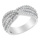 10K White Gold Diamond Bypass Ring (1 Cttw, G-H Color, SI2-I1 Clarity)