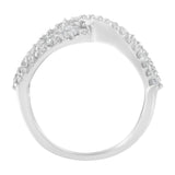 10K White Gold Diamond Bypass Ring (1 Cttw, G-H Color, SI2-I1 Clarity)