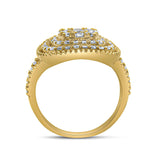 10K Yellow Gold Plated .925 Sterling Silver 1 1/4 Cttw Diamond Cocktail Ring (H-I Color, I1-I2 Clarity)