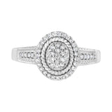 .925 Sterling Silver 1/3 Cttw Pave Set Round-Cut Diamond Braided Halo Cocktail Ring (I-J Color, I2-I3 Clarity)