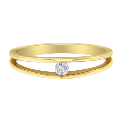 10K Yellow Gold Diamond Promise Ring (1/10 Cttw, H-I Color, I1-I2 Clarity)