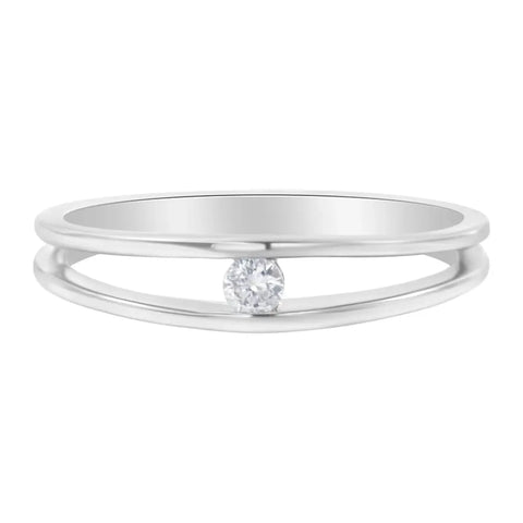 10K White Gold Diamond Promise Ring (1/10 Cttw, H-I Color, I1-I2 Clarity)