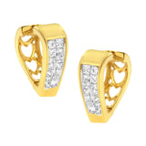 14K Yellow Gold Diamond Huggy Earrings (1/2 cttw, H-I Color, SI2-I1 Clarity)