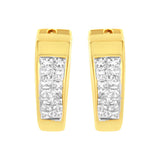 14K Yellow Gold Diamond Huggy Earrings (1/2 cttw, H-I Color, SI2-I1 Clarity)