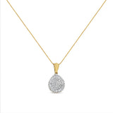 10K Gold 1/2 Cttw Round and Bagutte-Cut Diamond Teardrop 18" Pendant Necklace (J-K Color, I1-I2 Clarity)