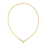 Gold "V" Shape Necklace  - Color: White gold