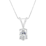 10K White Gold Diamond Oval Pendant Necklace (1/3 cttw, H-I Color, SI1-SI2 Clarity)