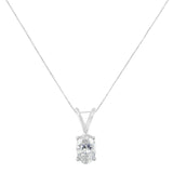 10K White Gold Diamond Oval Pendant Necklace (1/3 cttw, H-I Color, SI1-SI2 Clarity)