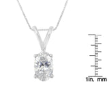 10K White Gold Diamond Oval Pendant Necklace (1/3 cttw, H-I Color, SI1-SI2 Clarity)