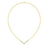 Gold "V" Shape Necklace  - Color: White gold