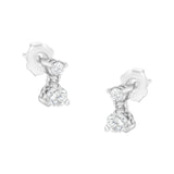 14KT White Gold 1/2 cttw Double Diamond Dangle Stud Earrings (H-I, I1-I2)