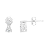 14KT White Gold 1/2 cttw Double Diamond Dangle Stud Earrings (H-I, I1-I2)