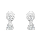 14KT White Gold 1/2 cttw Double Diamond Dangle Stud Earrings (H-I, I1-I2)