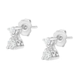 14KT White Gold 1/2 cttw Double Diamond Dangle Stud Earrings (H-I, I1-I2)