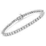 IGI Certified .925 Sterling Silver 1.0 Cttw Miracle-Set Diamond Round Miracle Plate Tennis Bracelet (I-J Color, I3 Clarity)