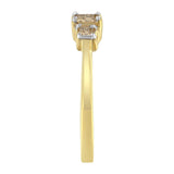 10K Yellow Gold 1/4 cttw 4-Prong Princess-Cut Diamond 3 Stone Ring Band (L-M Color, I1-I2 Clarity)