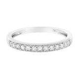 IGI Certified 1/7 Cttw Diamond 10K White Gold Prong Set Beaded Milgrain Band Style Ring (I-J Color, I2-I3 Clarity)