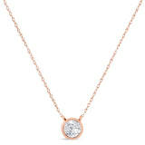 AGS Certified 10K Gold Diamond Solitaire Pendant Necklace (G-H, SI2-I1)