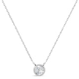 AGS Certified 10K Gold Diamond Solitaire Pendant Necklace (G-H, SI2-I1)