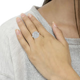 .925 Sterling Silver 1cttw Round and Baguette-Cut Diamond Square Cocktail Ring (I2-I3 Clarity, H-I Color)