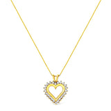 10KT Yellow Gold 1/2 cttw Diamond Open Heart Pendant (J-K, SI2-I1)