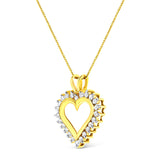 10KT Yellow Gold 1/2 cttw Diamond Open Heart Pendant (J-K, SI2-I1)