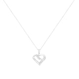 14KT White Gold 1/4 cttw Diamond Heart Pendant Necklace (K-L, I1-I2)