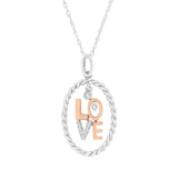 14KT Two-Tone Gold Diamond Accent Love Pendant Necklace (J-K, SI2-I1)