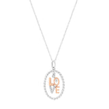 14KT Two-Tone Gold Diamond Accent Love Pendant Necklace (J-K, SI2-I1)