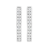 .925 Sterling Silver 7/8 cttw Lab Grown Diamond Hoop Earring (F-G Color, VS2-SI1 Clarity)