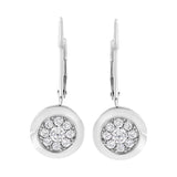 .925 Sterling Silver 3/4 cttw Lab Grown Diamond Cluster Dangle Earring (F-G Color, VS2-SI1 Clarity)