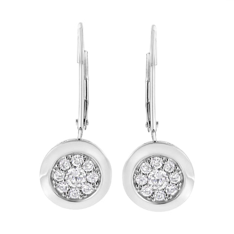 .925 Sterling Silver 3/4 cttw Lab Grown Diamond Cluster Dangle Earring (F-G Color, VS2-SI1 Clarity)