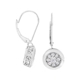 .925 Sterling Silver 3/4 cttw Lab Grown Diamond Cluster Dangle Earring (F-G Color, VS2-SI1 Clarity)