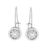 .925 Sterling Silver 5/8 cttw Lab Grown Diamond Cluster Earring (F-G Color, VS2-SI1 Clarity)