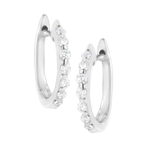 .925 Sterling Silver 1/4 cttw Lab Grown Diamond Huggy Earring (F-G Color, VS2-SI1 Clarity)