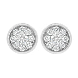 .925 Sterling Silver 1/2 cttw Lab Grown Diamond Flower Stud Earring (F-G Color, VS2-SI1 Clarity)