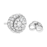 Sterling Silver 1 cttw Lab Grown Diamond Cluster Stud Earring (F-G Color, VS2-SI1 Clarity)