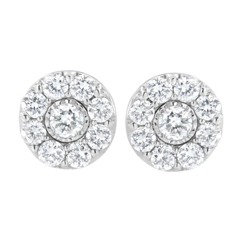 .925 Sterling Silver 5/8 cttw Lab Grown Diamond Flower Earring (F-G Color, VS2-SI1 Clarity)