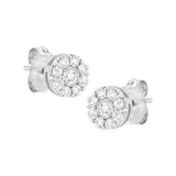 .925 Sterling Silver 5/8 cttw Lab Grown Diamond Flower Earring (F-G Color, VS2-SI1 Clarity)