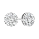 .925 Sterling Silver 5/8 cttw Lab Grown Diamond Flower Earring (F-G Color, VS2-SI1 Clarity)