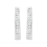 10k White Gold Plated Sterling Silver 1/2 cttw Lab Grown Diamond Hoop Earring (F-G Color, VS2-SI1 Clarity)