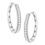 .925 Sterling Silver 1/2 cttw Lab Grown Diamond Hoop Earring (F-G Color, VS2-SI1 Clarity)