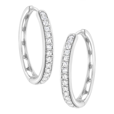 .925 Sterling Silver 1/2 cttw Lab Grown Diamond Hoop Earring (F-G Color, VS2-SI1 Clarity)