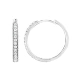 .925 Sterling Silver 1/2 cttw Lab Grown Diamond Hoop Earring (F-G Color, VS2-SI1 Clarity)