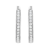 .925 Sterling Silver 1/2 cttw Lab Grown Diamond Hoop Earring (F-G Color, VS2-SI1 Clarity)