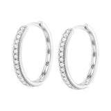 .925 Sterling Silver 1/2 cttw Lab Grown Diamond Hoop Earring (F-G Color, VS2-SI1 Clarity)