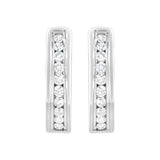 .925 Sterling Silver 1/4 cttw Lab Grown Diamond Huggy Earring (F-G Color, VS2-SI1 Clarity)