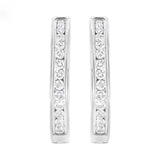 .925 Sterling Silver 1/2 cttw Lab Grown Diamond Hoop Earring (F-G Color, VS2-SI1 Clarity)