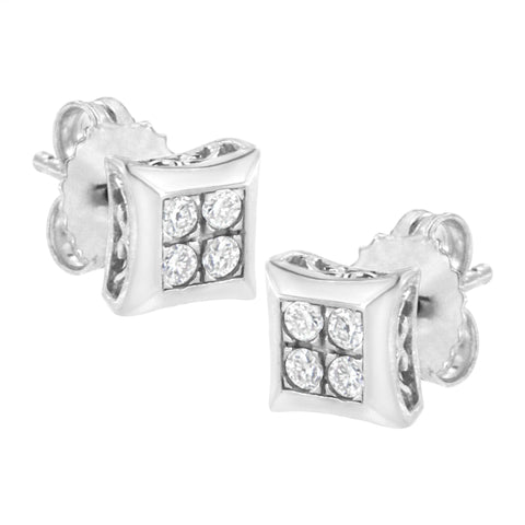 .925 Sterling Silver 1/4 cttw Lab Grown Diamond Kite Earring (F-G Color, VS2-SI1 Clarity)