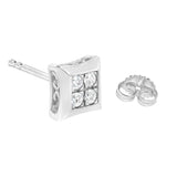 .925 Sterling Silver 1/4 cttw Lab Grown Diamond Kite Earring (F-G Color, VS2-SI1 Clarity)